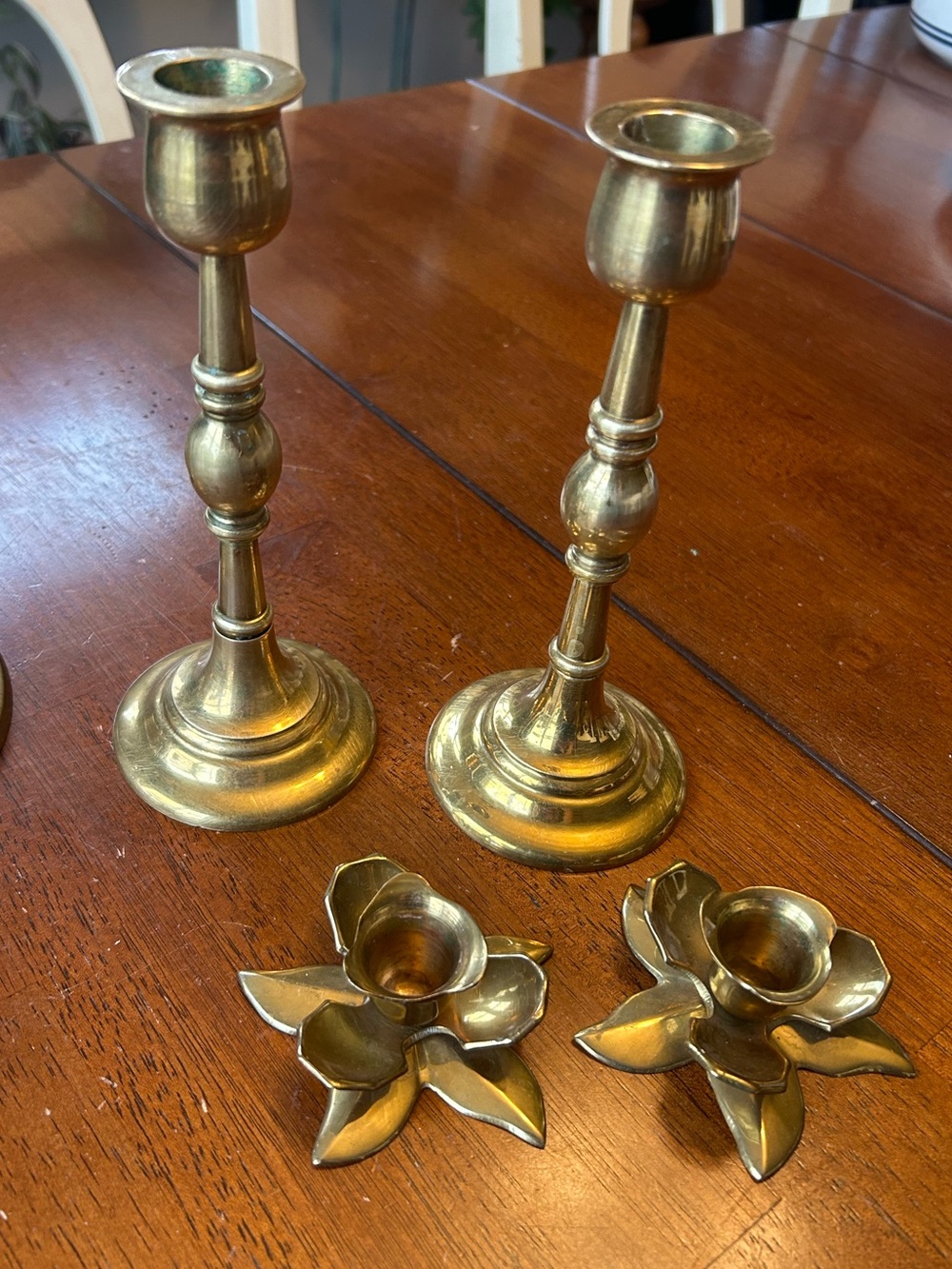 Curated Vintage Solid Brass Candleholder Collection – 6 Pieces - Picture 4 of 10